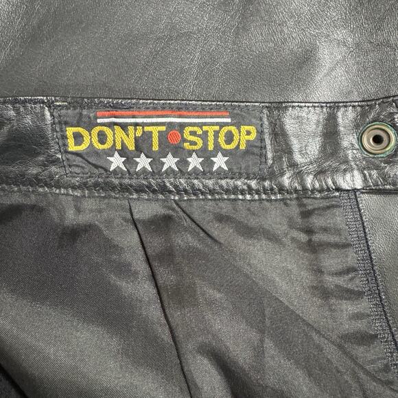 Black Leather Pencil Skirt Womens size 10 Lined Back Zipper & Slit - Picture 10 of 11